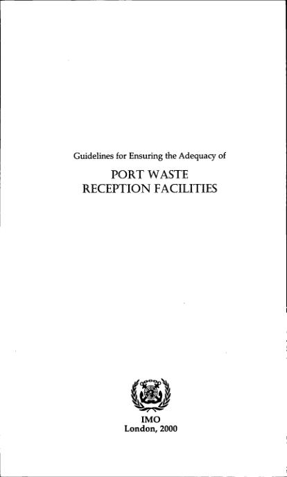 image of Guidelines for Ensuring the Adequacy of Port Waste Reception Facilities